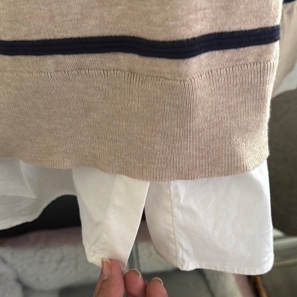 Chico’s Beige and Black Striped Sweater - Picture 4 of 6